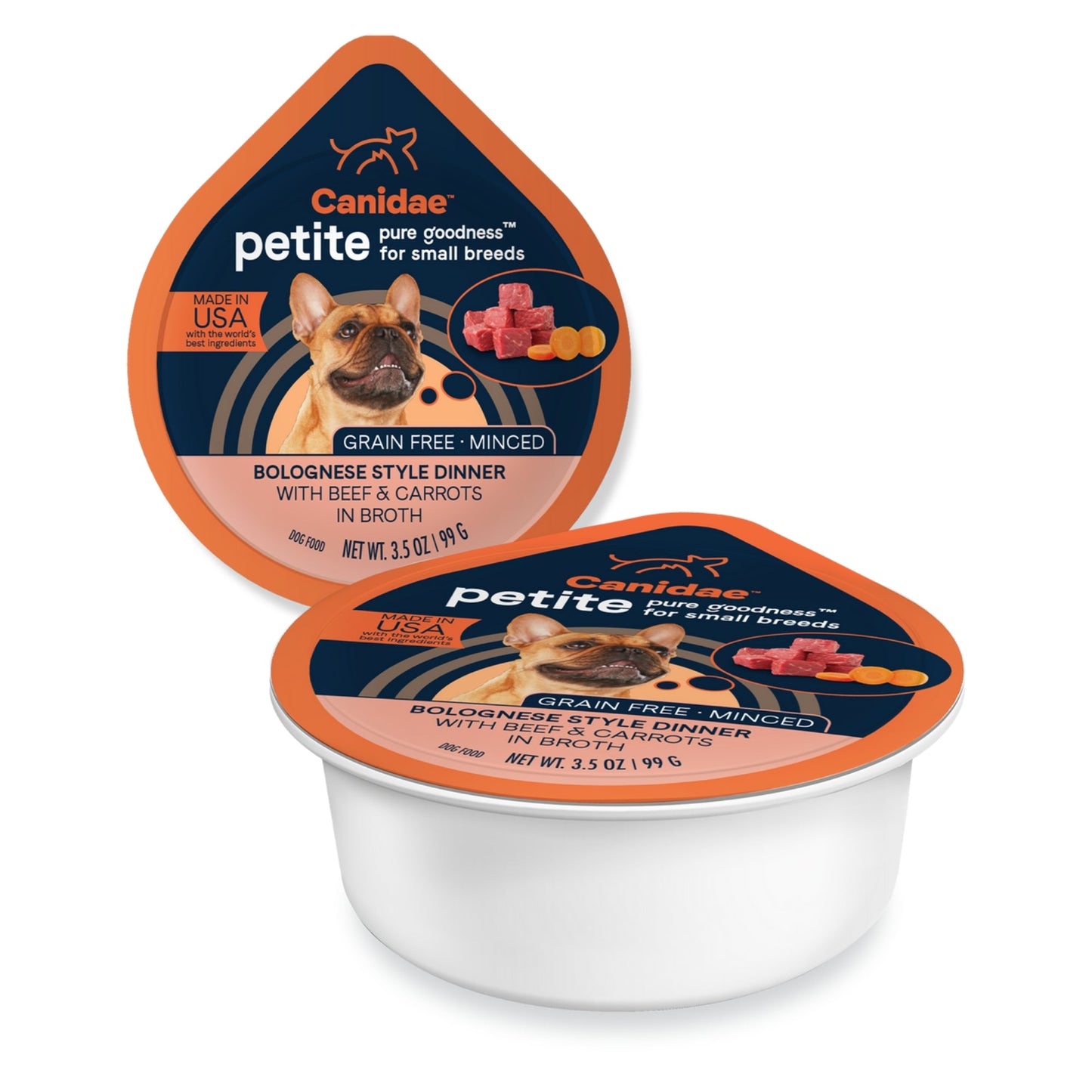 Pure Petite Small Breed Minced Grain Free Dog Food Beef/Carrot 3.5oz. (Case of 12)