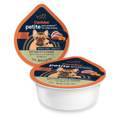 Pure Petite Small Breed Minced Grain Free Dog Food Duck/Pumpkin 3.5oz. (Case of 12)