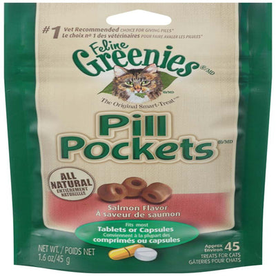 Greenies Feline Pill Pockets Cat Treats Salmon 1ea/1.6 oz, 45 ct