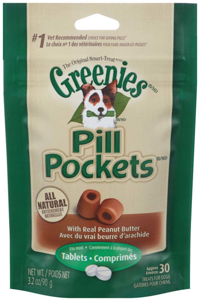 Greenies Pill Pockets for Tablets Peanut Butter 1ea/30 ct, 3.2 oz