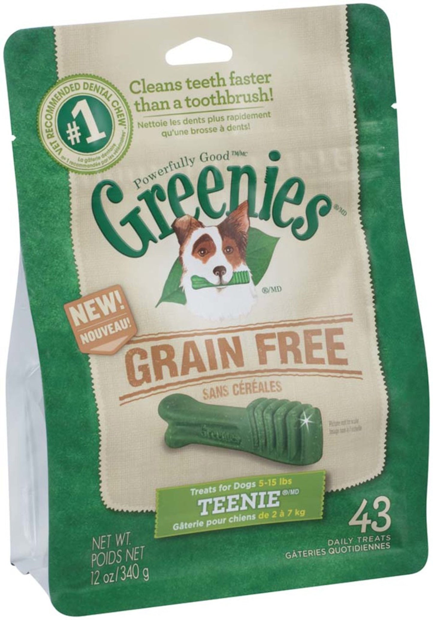 Greenies Grain Free Dog Dental Treats Teenie Original 1ea/12 oz, 43 ct