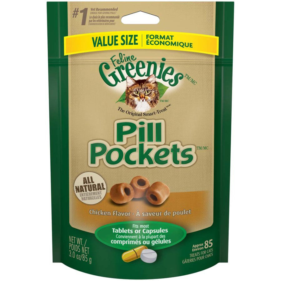 Greenies Feline Pill Pockets Cat Treats Chicken 1ea/3 oz, 85 ct