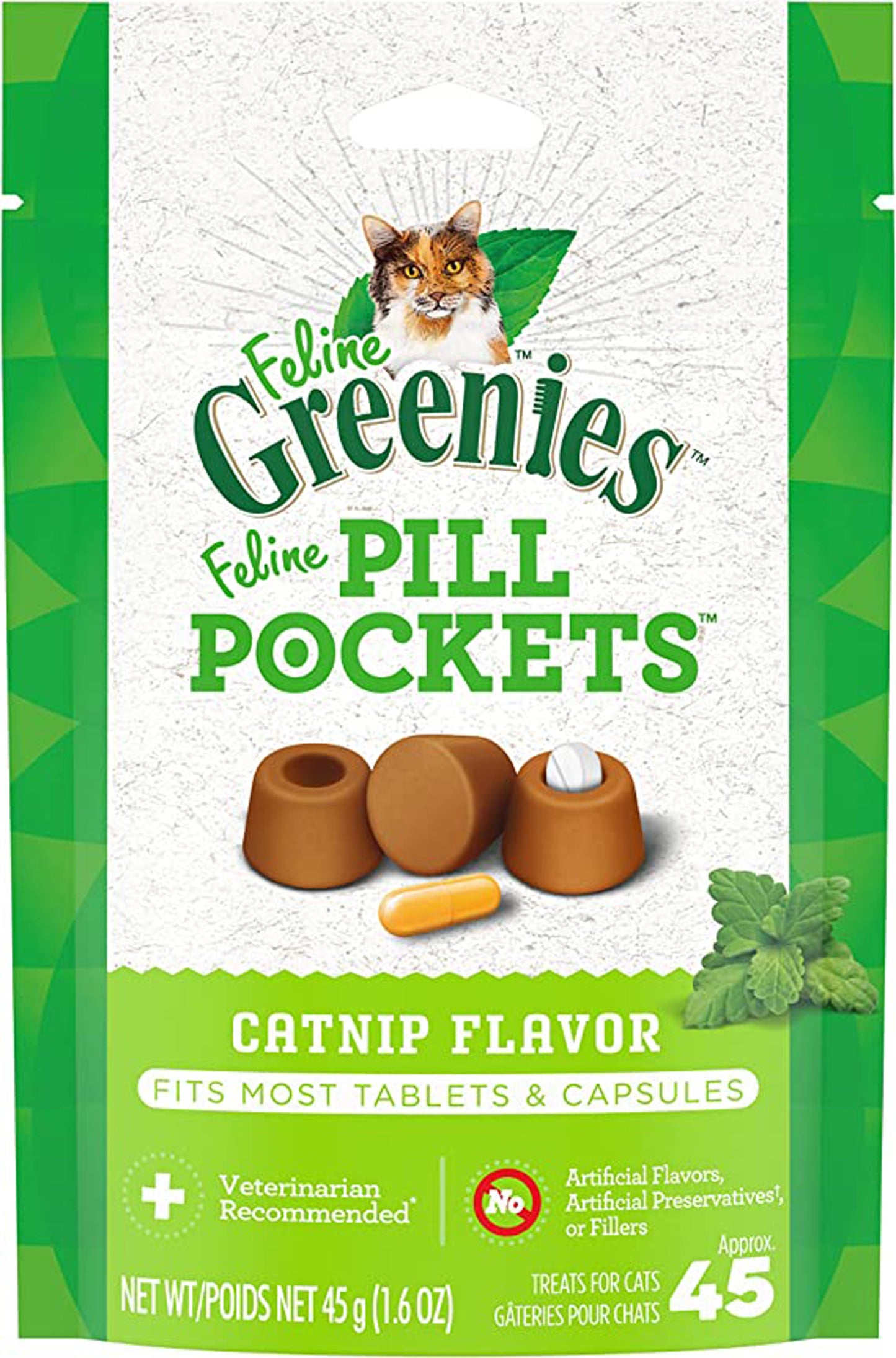 Greenies Feline Pill Pockets Cat Treats Catnip 1ea/1.6 oz