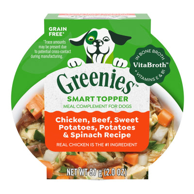 Greenies Smart Topper Grain-Free Meal Compliment for Dogs Chicken, Beef, Sweet Potato & Spinach, 10ea/2oz. (Case of 10)