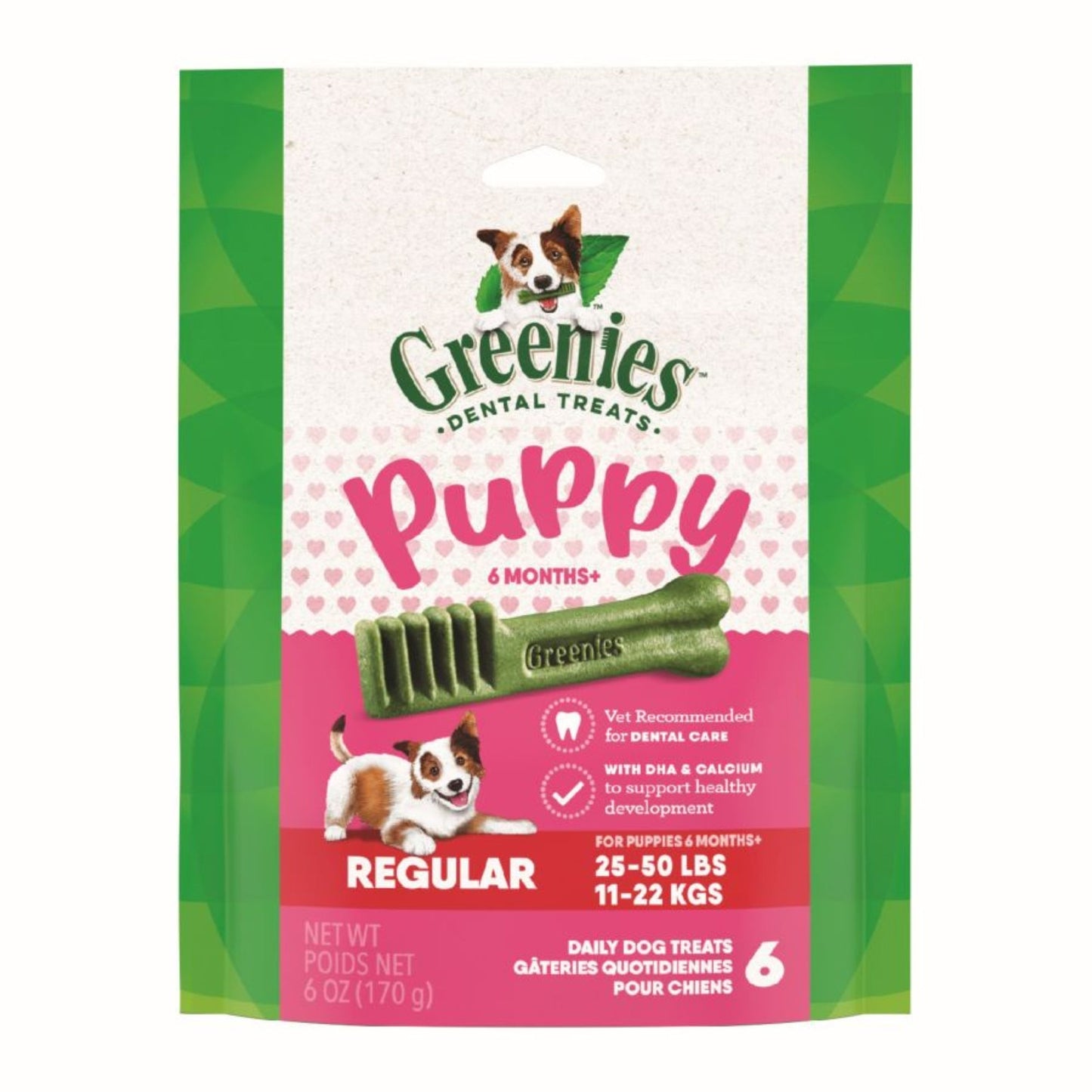 Greenies Puppy 6+ Months Dog Dental Treats Regular, 1ea/6oz.
