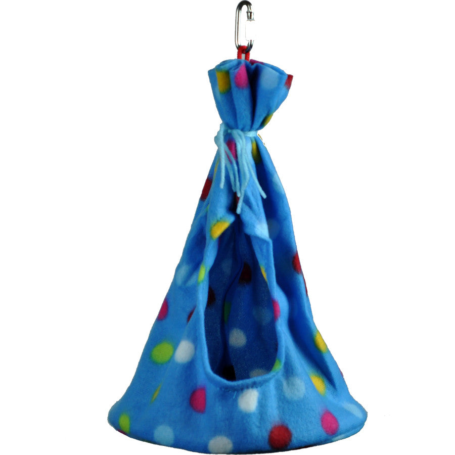 A and E Cages Happy Beaks Fleece Teepee Bird Toy MD