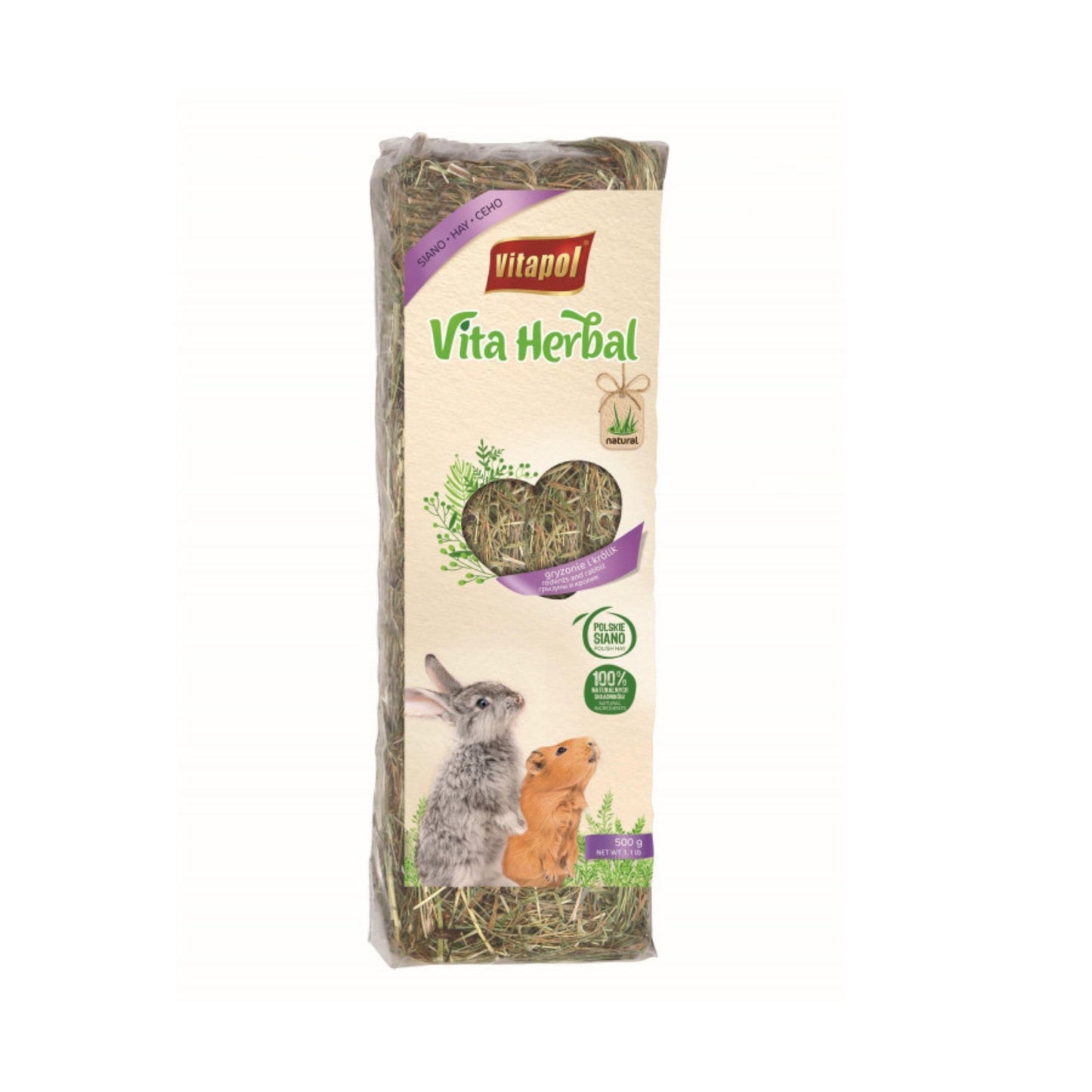 A & E Cages Vitapol Vita Herbal Polish Hay & Field Grass 1ea/500 g