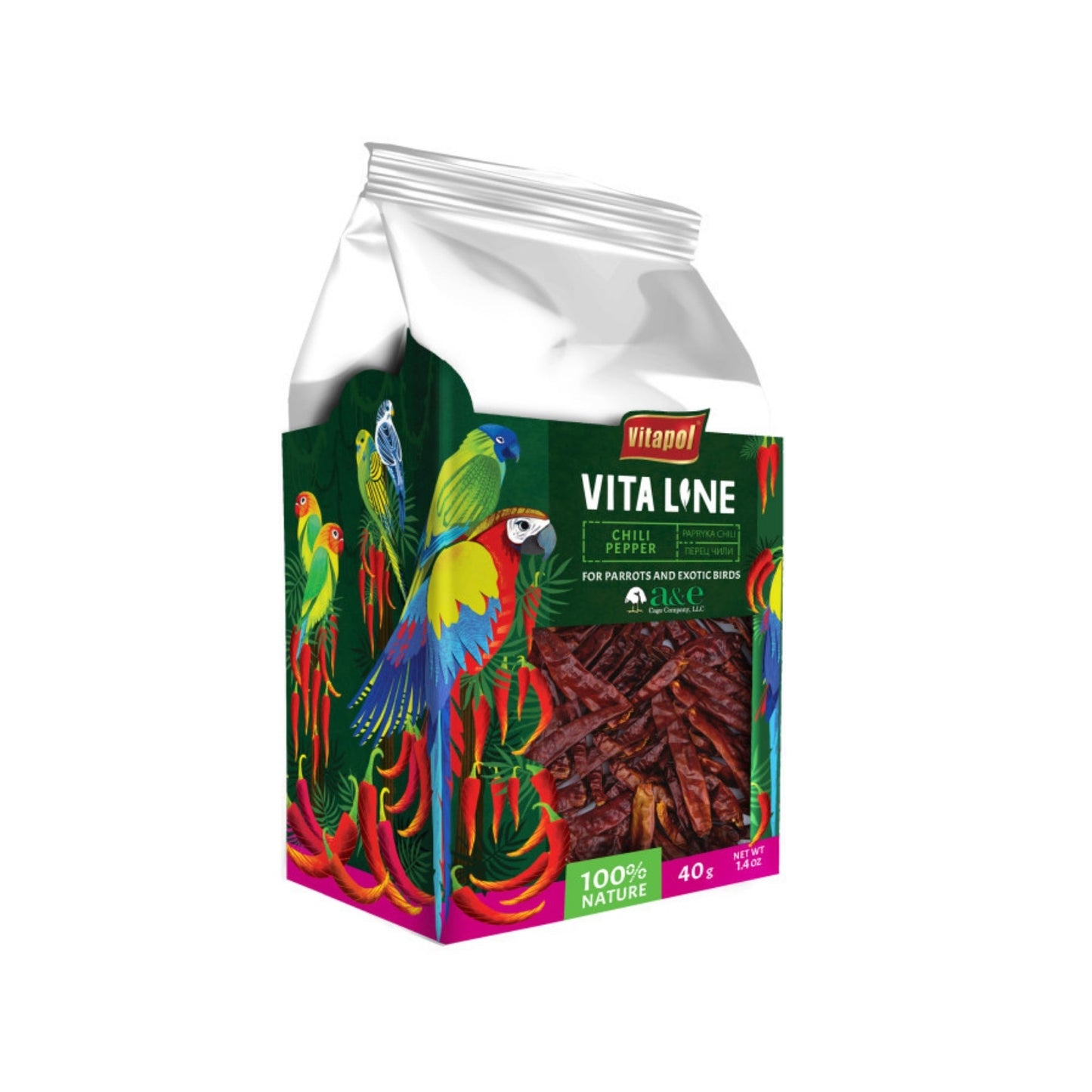 A & E Cages Vitapol Vita Line Chili Pepper for Parrots & Exotic Birds 1ea/150 g