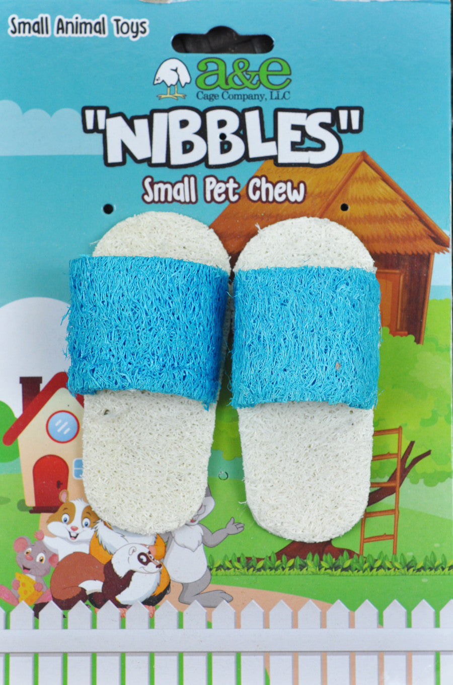 A &E Cages Nibbles Small Animal Loofah Chew Toy Sandals; 1ea