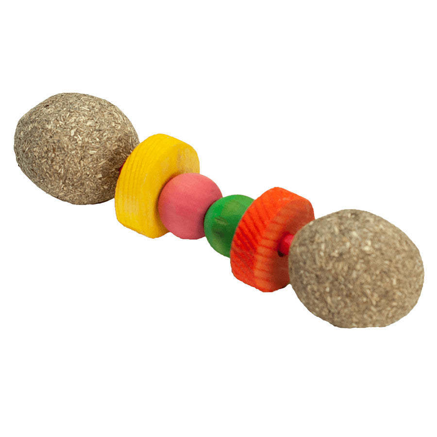A E Cages Nibbles Hay Dumbbell Small Animal Chew 1ea-One Size