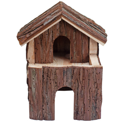 A E Cages Nibbles Log Cabin Small Animal Deluxe Brown; 1ea-7.5In X 6In X 8 in
