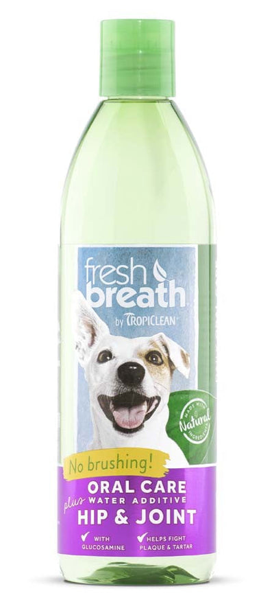 TropiClean Fresh Breath Oral Care Water Additive Plus Hip & Joint for Dogs 1ea/16 fl oz