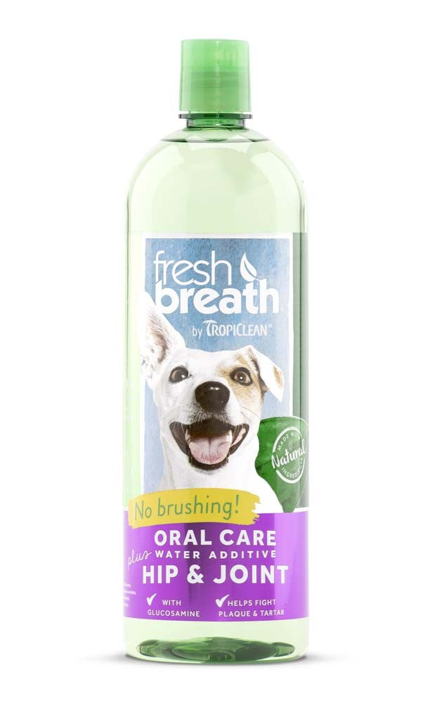 TropiClean Fresh Breath Oral Care Water Additive Plus Hip & Joint for Dogs 1ea/33.8 fl oz