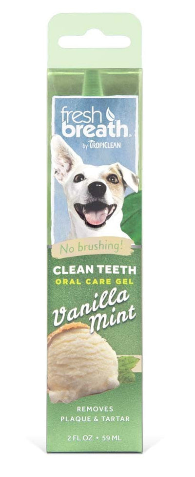 TropiClean Fresh Breath Vanilla Mint Clean Teeth Oral Care Gel For Dogs 1ea/2 oz