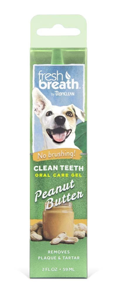 TropiClean Fresh Breath Peanut Butter Clean Teeth Oral Care Gel For Dogs 1ea/2 oz