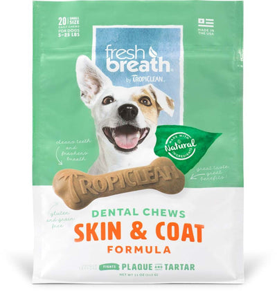TropiClean Fresh Breath Skin & Coat Dental Chews for Dogs 1ea/11 oz, 20 ct, SMall