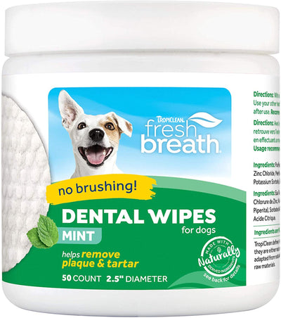 TropiClean Fresh Breath Dental Wipes for Dogs 1ea/50 ct