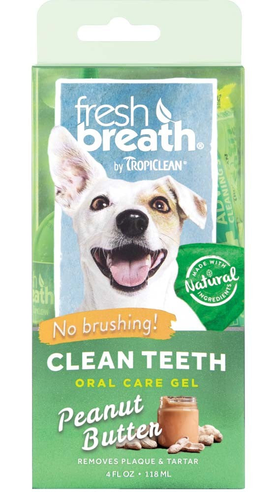 TropiClean Fresh Breath Peanut Butter Clean Teeth Oral Care Gel For Dogs 1ea/4 oz