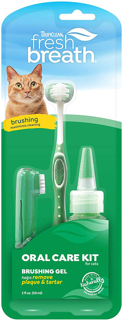 TropiClean Fresh Breath Oral Care Kit for Cats 1ea/Gel: 2 oz