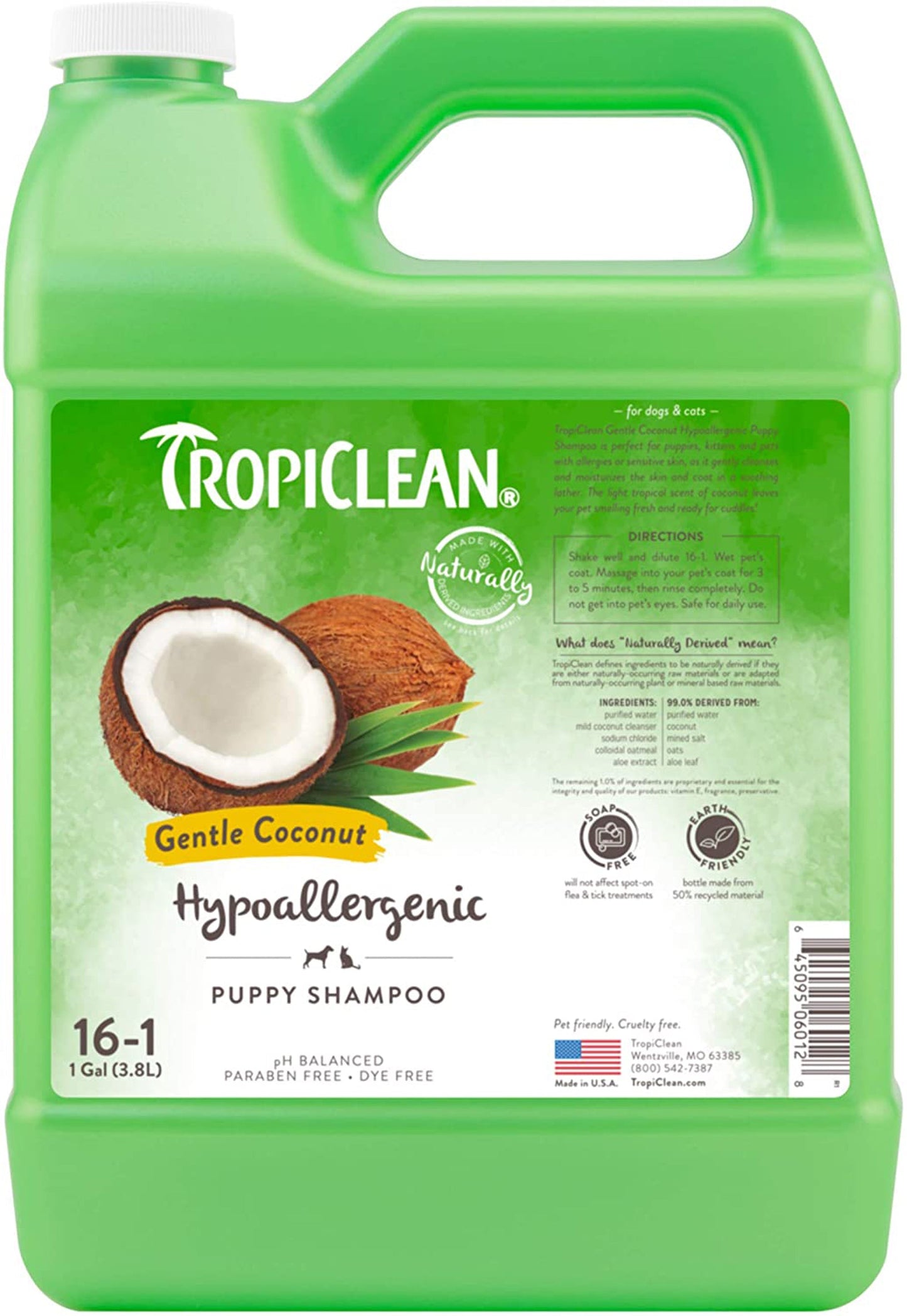 TropiClean Gentle Coconut Hypoallergenic Puppy and Kitten Shampoo 1ea/1 gal