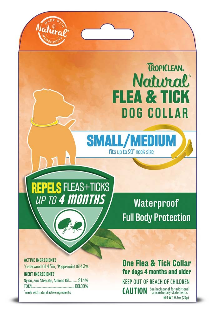 TropiClean Natural Flea & Tick Repellent Dog Collar 1ea/SM