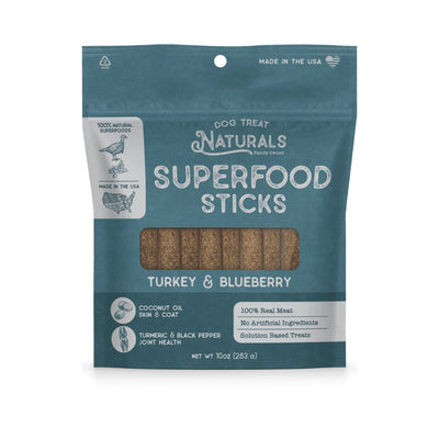 Dog Treat Naturals Dog Superfood Sticks Turkey & Blueberry 10Oz