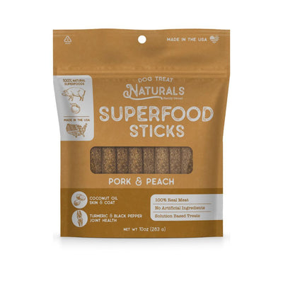 Dog Treat Naturals Dog Superfood Sticks Pork & Peach 10Oz