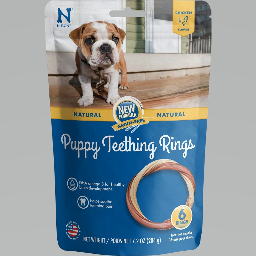 N-Bone Grain-Free Puppy Teething Rings Chicken 1ea/7.2 oz, 6 pk