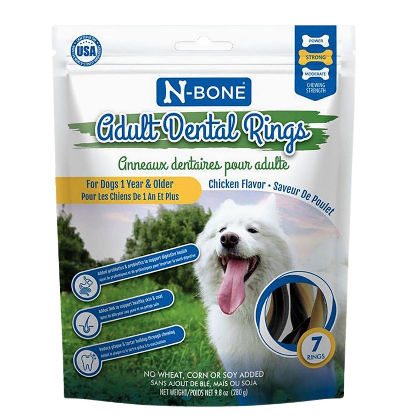 N-Bone Adult Dental Rings Dog Chew Chicken 1ea/7 ct