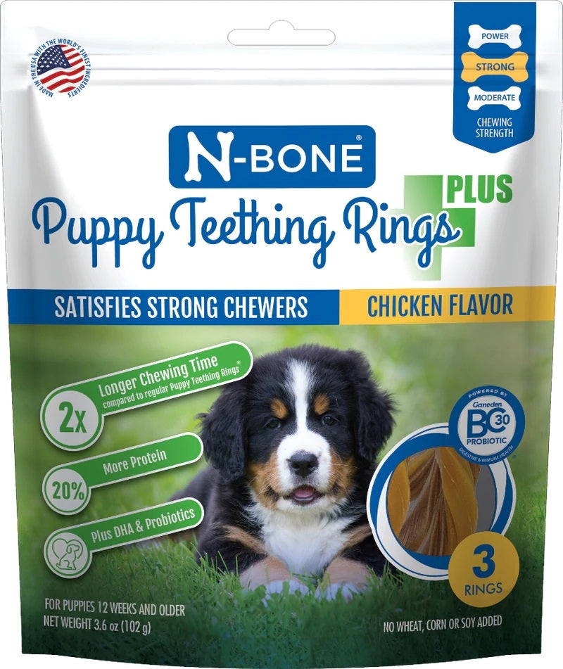 N-Bone Puppy Teething Rings Plus Chicken 1ea/3 ct