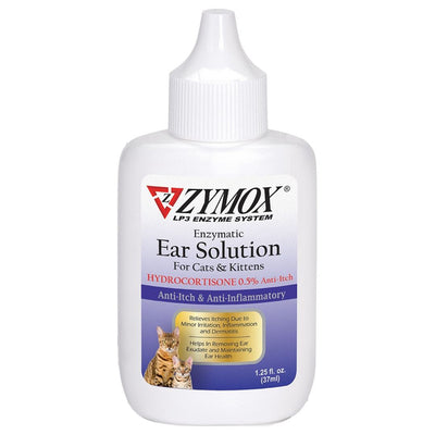 Zymox Enzymatic Ear Solution 0.5% Hydrocortisone for Cats & Kittens 1ea/1.25 oz