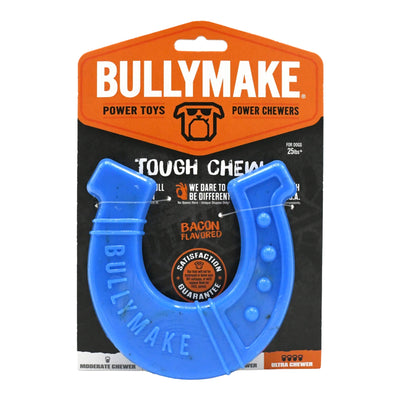 BullyMake Toss n' Treat Flavored Dog Chew Toy Horseshoe, Bacon, 1ea/One Size