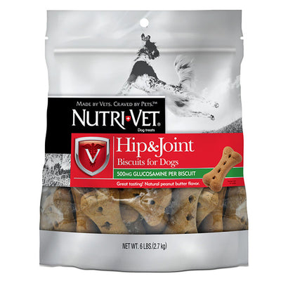 Nutri-Vet Hip & Joint Dog Biscuits Peanut Butter 1ea/LG, 6 lb