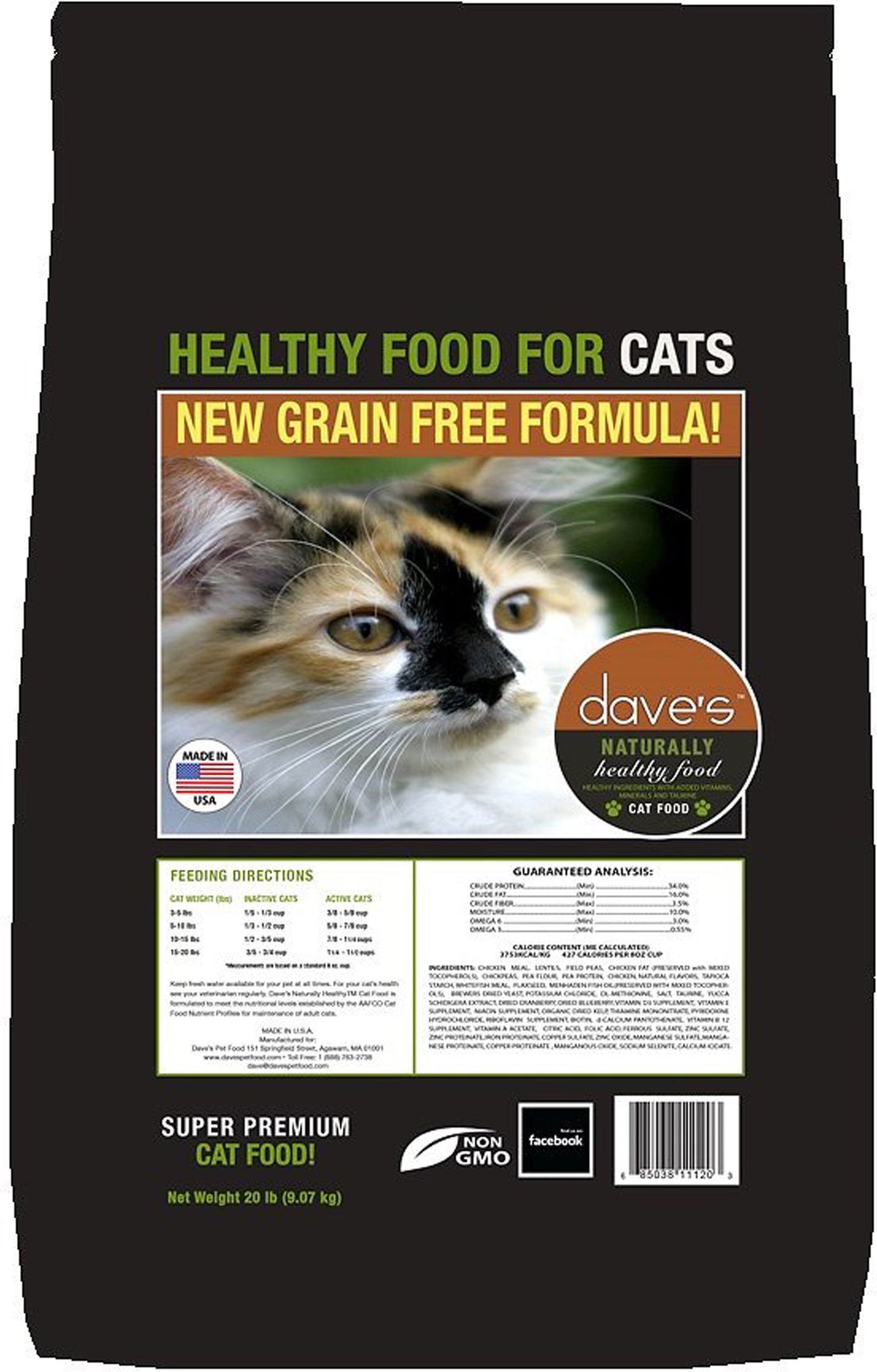 Dave's Pet Food Naturally Healthy Adult Dry Cat Food 20 Lbs.