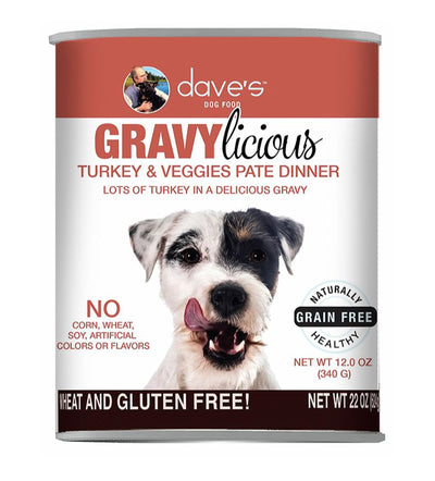Daves Cats Dog Grain Free Gravylicious Turkey 12oz. (Case of 12)