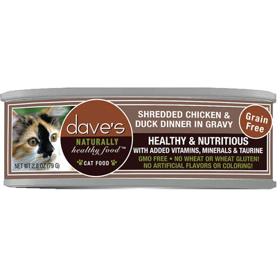 Dave's Cat Grain Free Shredded Chicken N Lamb 2.8oz. (Case of 24)