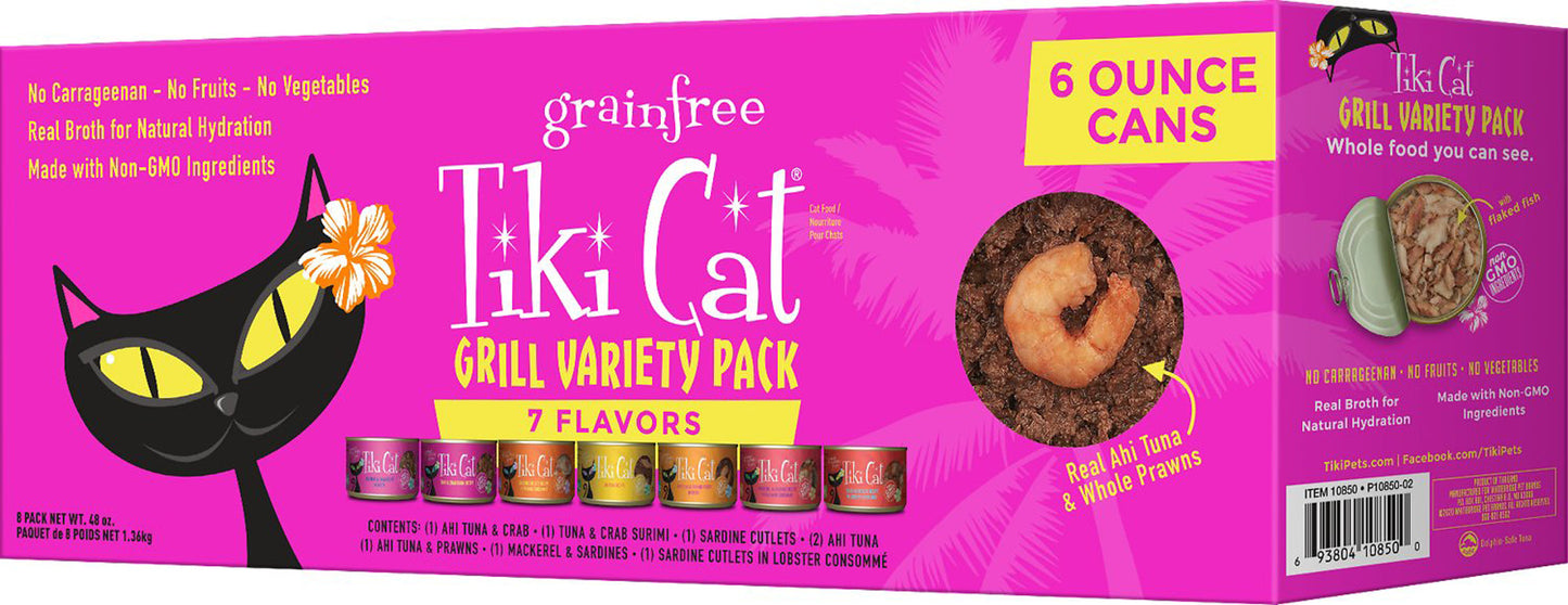 Tiki Pets Cat Grilled 6oz. Variety Pack (Case of 8)