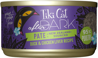 Tiki Pets Cat After Dark Duck & Chicken Liver Pate 3oz. (Case of 12)