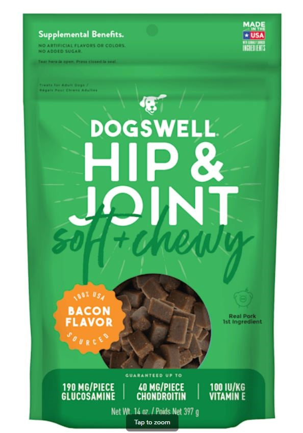 Dogswell Dog Hip Joint Soft Chew Grain Free Bacon 14oz.
