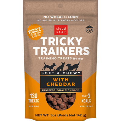Cloud Star Chewy Tricky Trainers Cheddar Flavor Dog Treats; 5oz. Bag