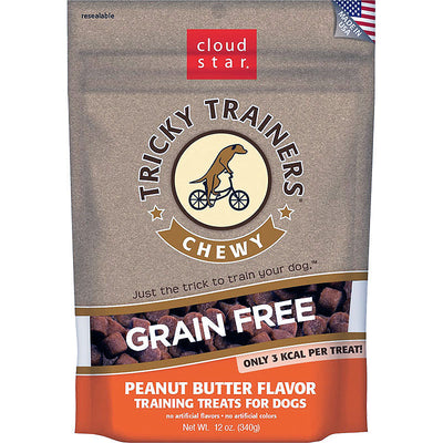 Cloud Star Dog Tricky Trainer Grain Free Chewy Peanut Butter 12oz.