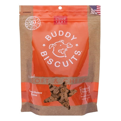 Cloud Star Original Soft and Chewy Buddy Biscuits With Peanut Butter Dog Treats; 20-Oz. Bag
