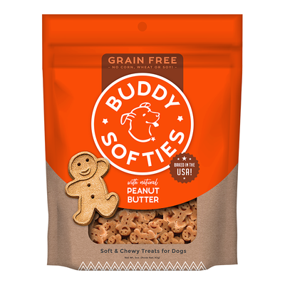 Cloud Star Grain-Free Soft and Chewy Buddy Biscuits With Homestyle Peanut Butter Dog Treats; 5oz. Bag