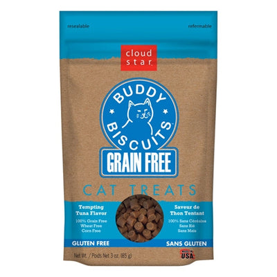 Cloud Star Grain-Free Buddy Biscuits With Tempting Tuna Cat Treats; 3oz. Bag