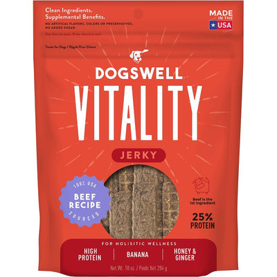 Dogswell Dog Vitality Jerky Grain Free Beef & Banana 10oz.