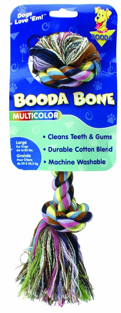 Booda 2-Knot Rope Bone Dog Toy Multi-Color 1ea/LG