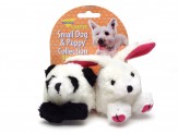 Booda Squatter Panda/Rabbit Small Dog & Puppy Toy Multi-Color 1ea/SM, 2 pk