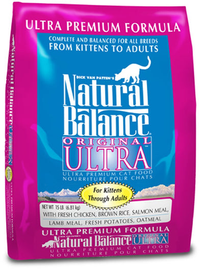 Natural Balance Pet Foods Original Ultra Premium Whole Body Health Dry Cat Food Chicken Meal & Salmon Meal 1ea/15 lb