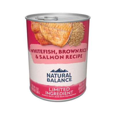 Natural Balance Pet Foods L.I.D. Wet Dog Food Whitefish, Brown Rice & Salmon 13oz. (Case of 12)