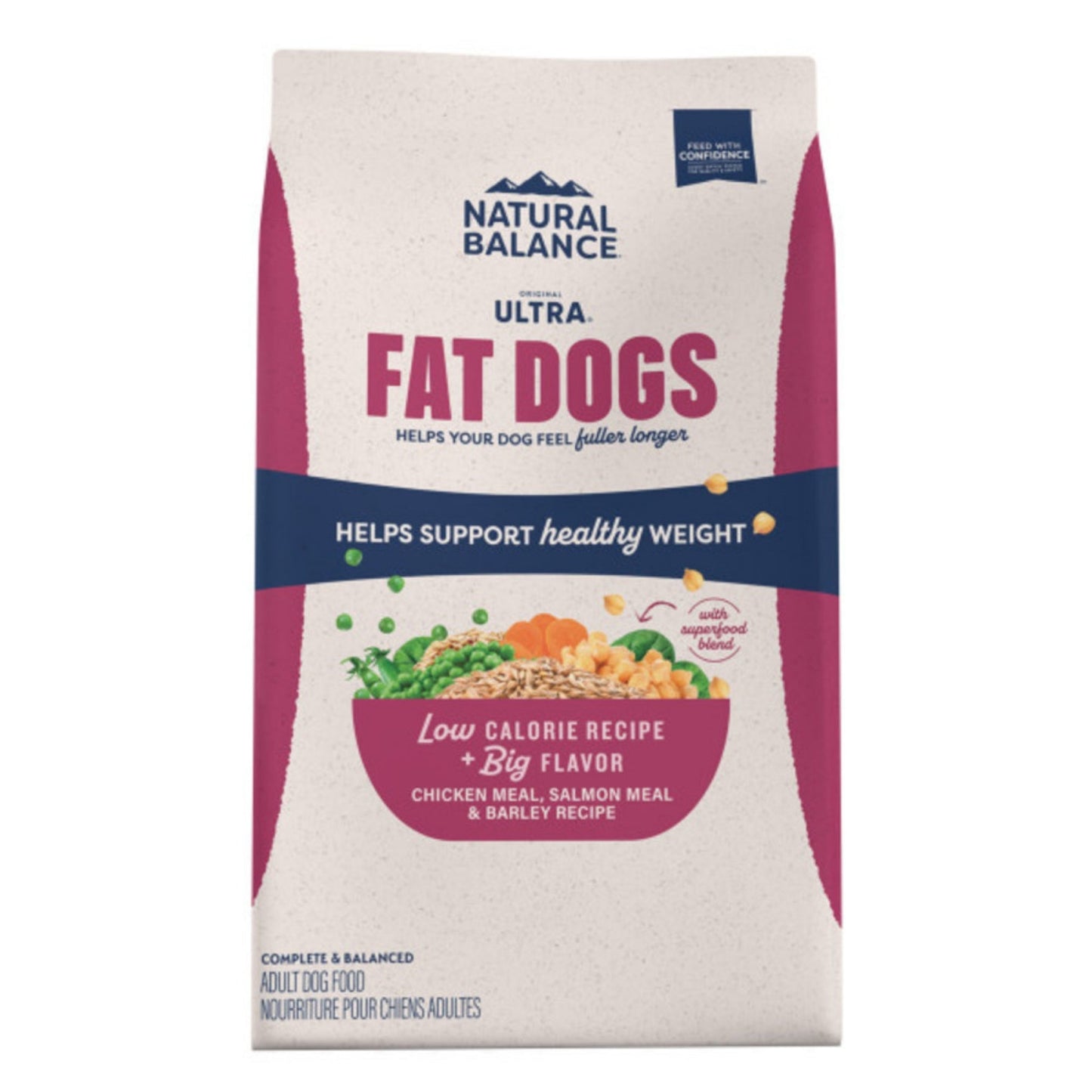 Natural Balance Pet Foods Ultra Fat Dogs Low Calorie Dry Dog Food Chicken & Salmon, 1ea/11 lb